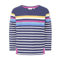 Prism Dusty Blue - Front - Lazy Jacks Girls Striped Breton Top