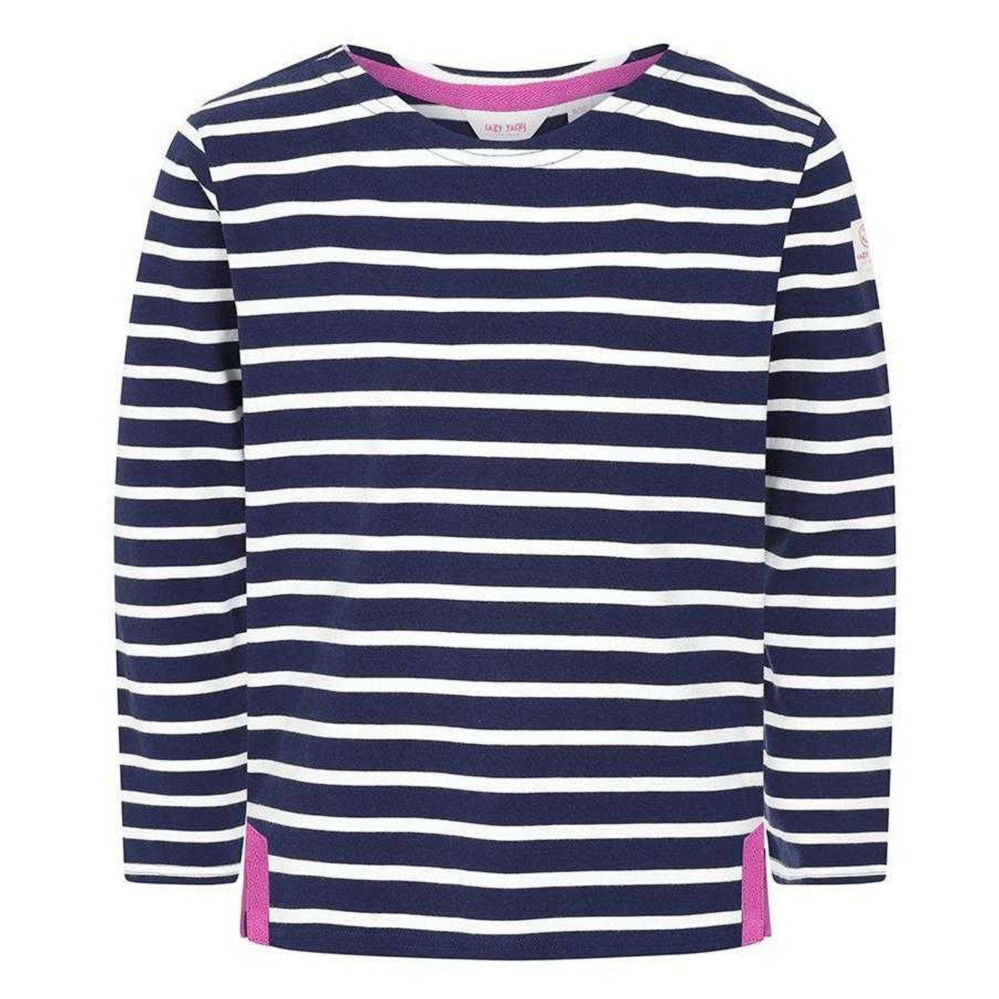 Marine - Front - Lazy Jacks Girls Breton Top