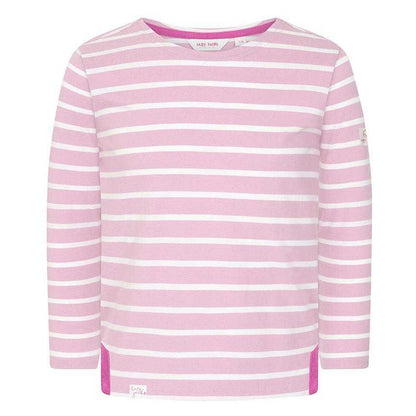 Pink - Front - Lazy Jacks Girls Breton Top