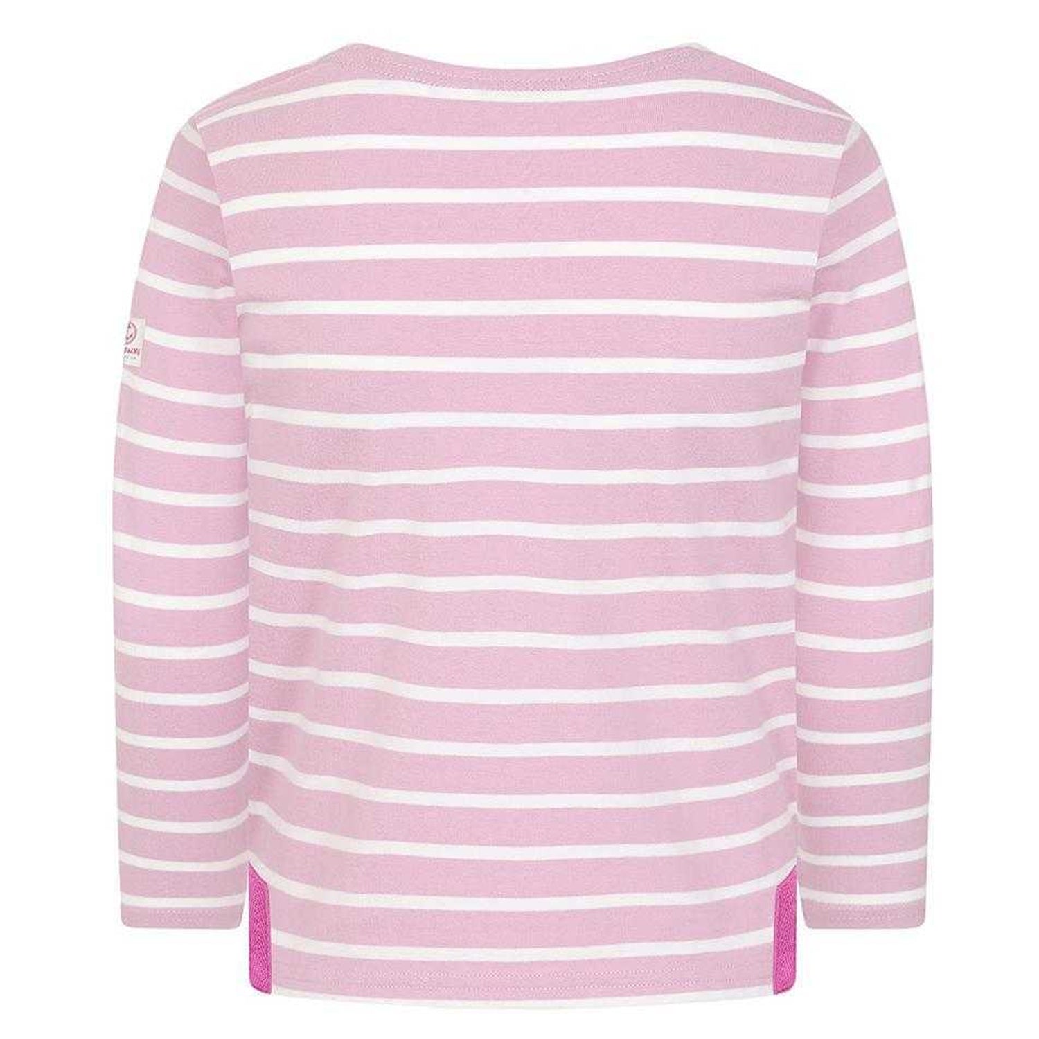 Pink - Back - Lazy Jacks Girls Breton Top