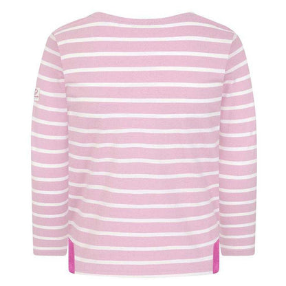 Pink - Back - Lazy Jacks Girls Breton Top