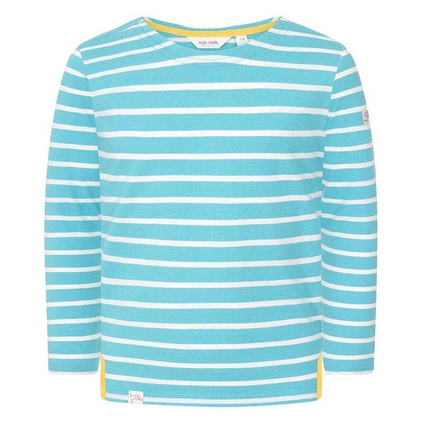 Turquoise - Front - Lazy Jacks Girls Breton Top