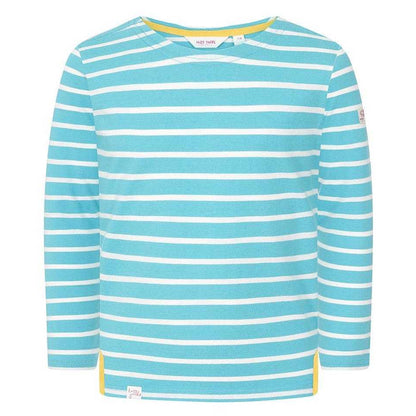 Turquoise - Front - Lazy Jacks Girls Breton Top