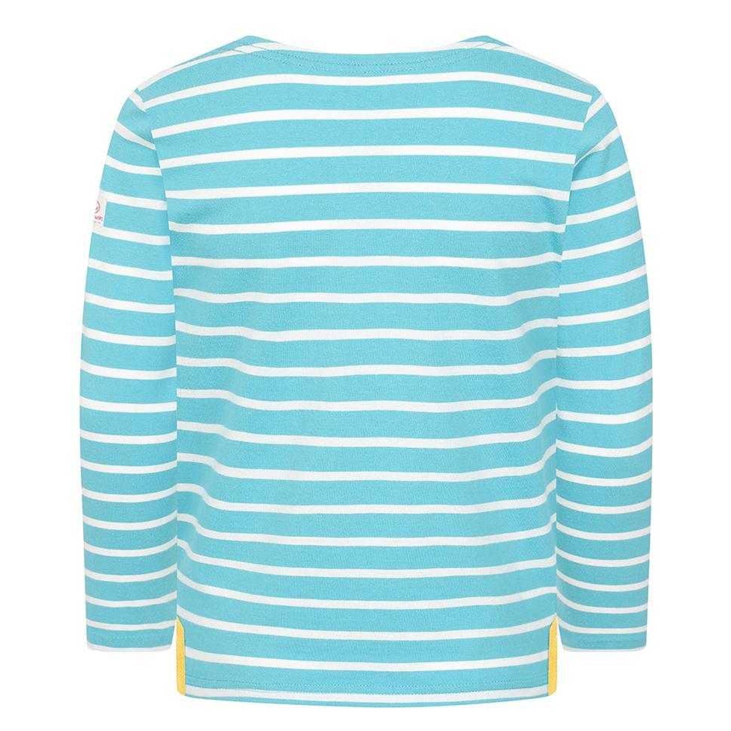 Turquoise - Back - Lazy Jacks Girls Breton Top