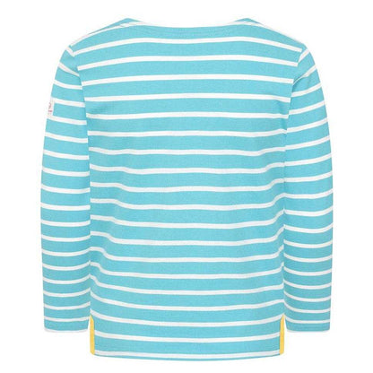 Turquoise - Back - Lazy Jacks Girls Breton Top