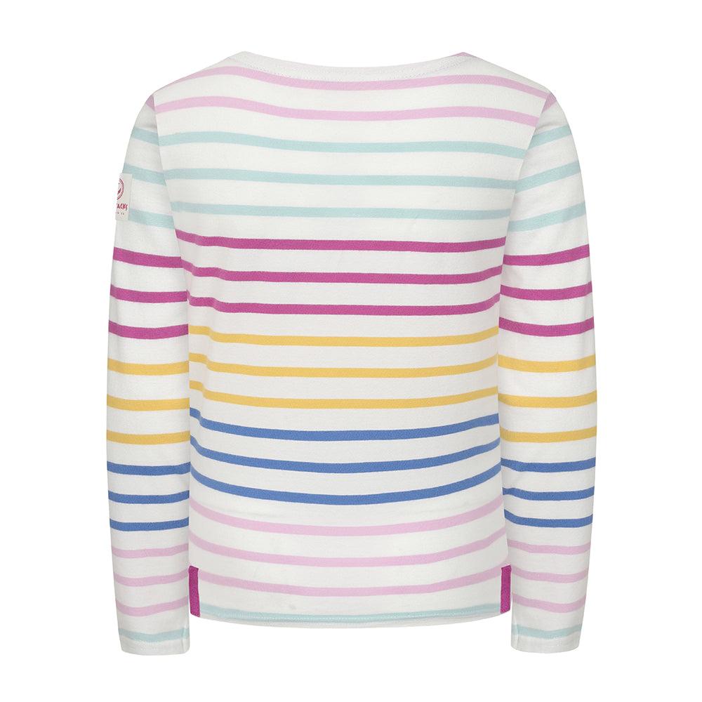 Rainbow - Side - Lazy Jacks Girls Breton Top