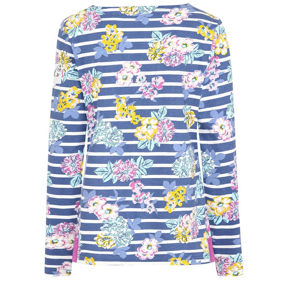 Blue - Side - Lazy Jacks Womens-Ladies Printed Breton Top