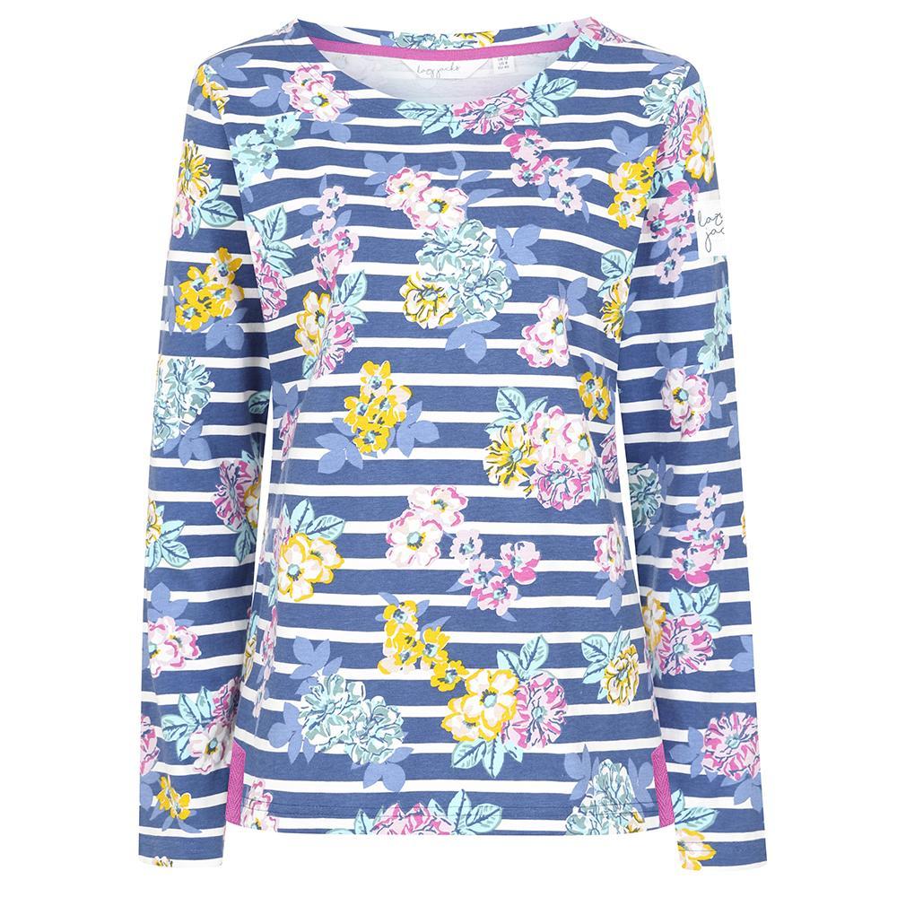 Blue - Front - Lazy Jacks Womens-Ladies Printed Breton Top