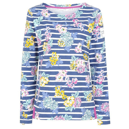 Blue - Front - Lazy Jacks Womens-Ladies Printed Breton Top
