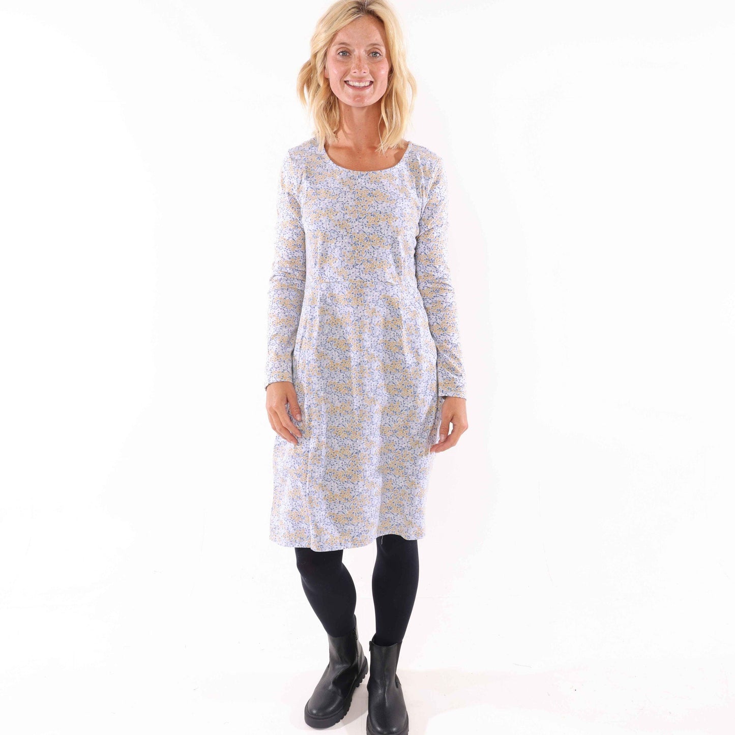 Blue-Yellow - Front - Lazy Jacks Womens-Ladies Primrose Dress