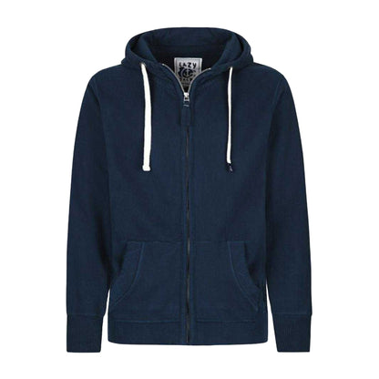 Marine - Front - Lazy Jacks Mens Drawstring Full Zip Hoodie