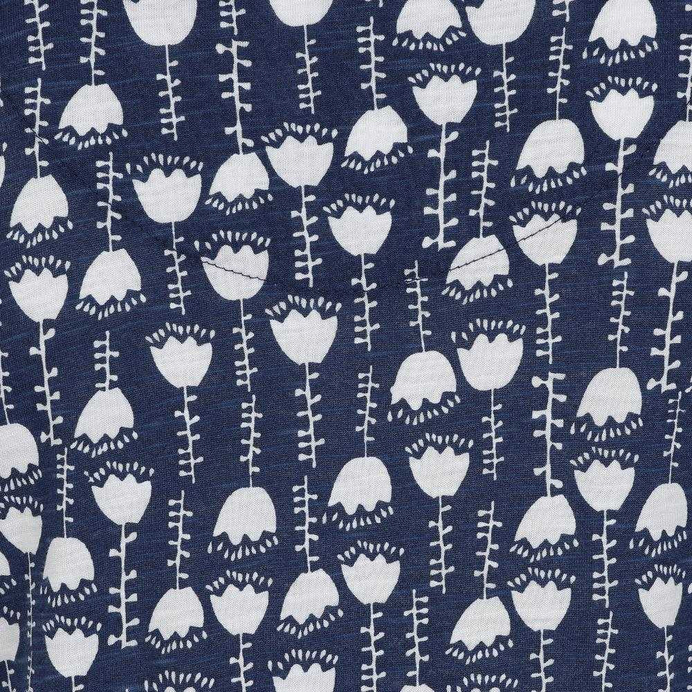 Blue-White - Lifestyle - Lazy Jacks Womens-Ladies Seedling V Neck Short-Sleeved Dress