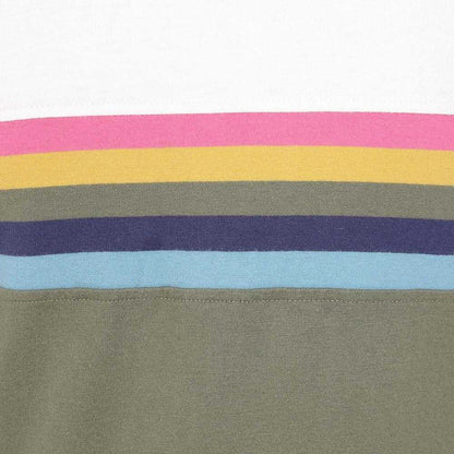 Khaki - Side - Lazy Jacks Womens-Ladies Multi Stripe Breton Top