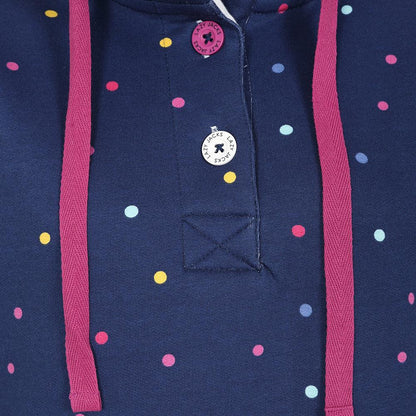 Twilight - Side - Lazy Jacks Womens-Ladies Polka Dot Button Neck Sweatshirt
