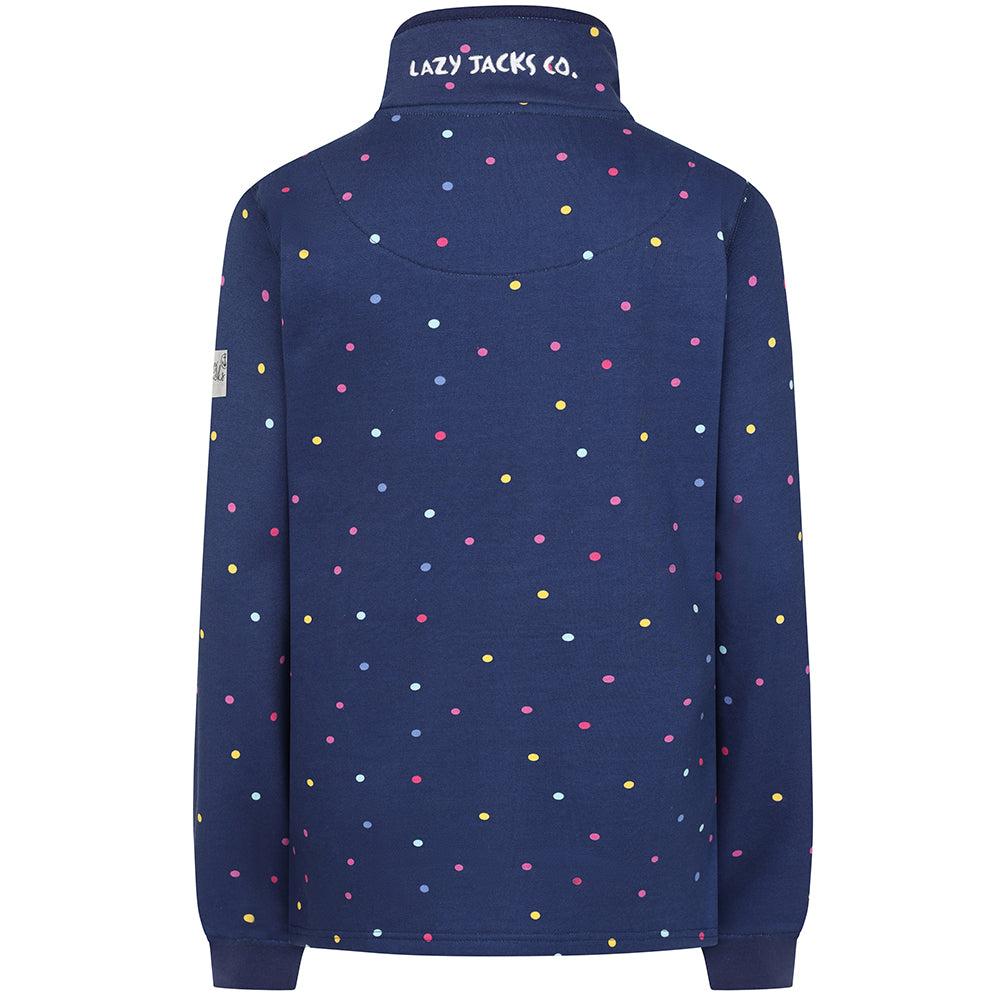 Twilight - Lifestyle - Lazy Jacks Womens-Ladies Polka Dot Button Neck Sweatshirt