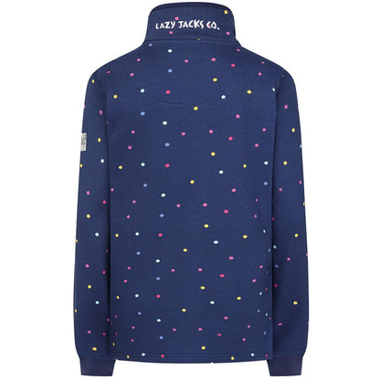 Twilight - Lifestyle - Lazy Jacks Womens-Ladies Polka Dot Button Neck Sweatshirt