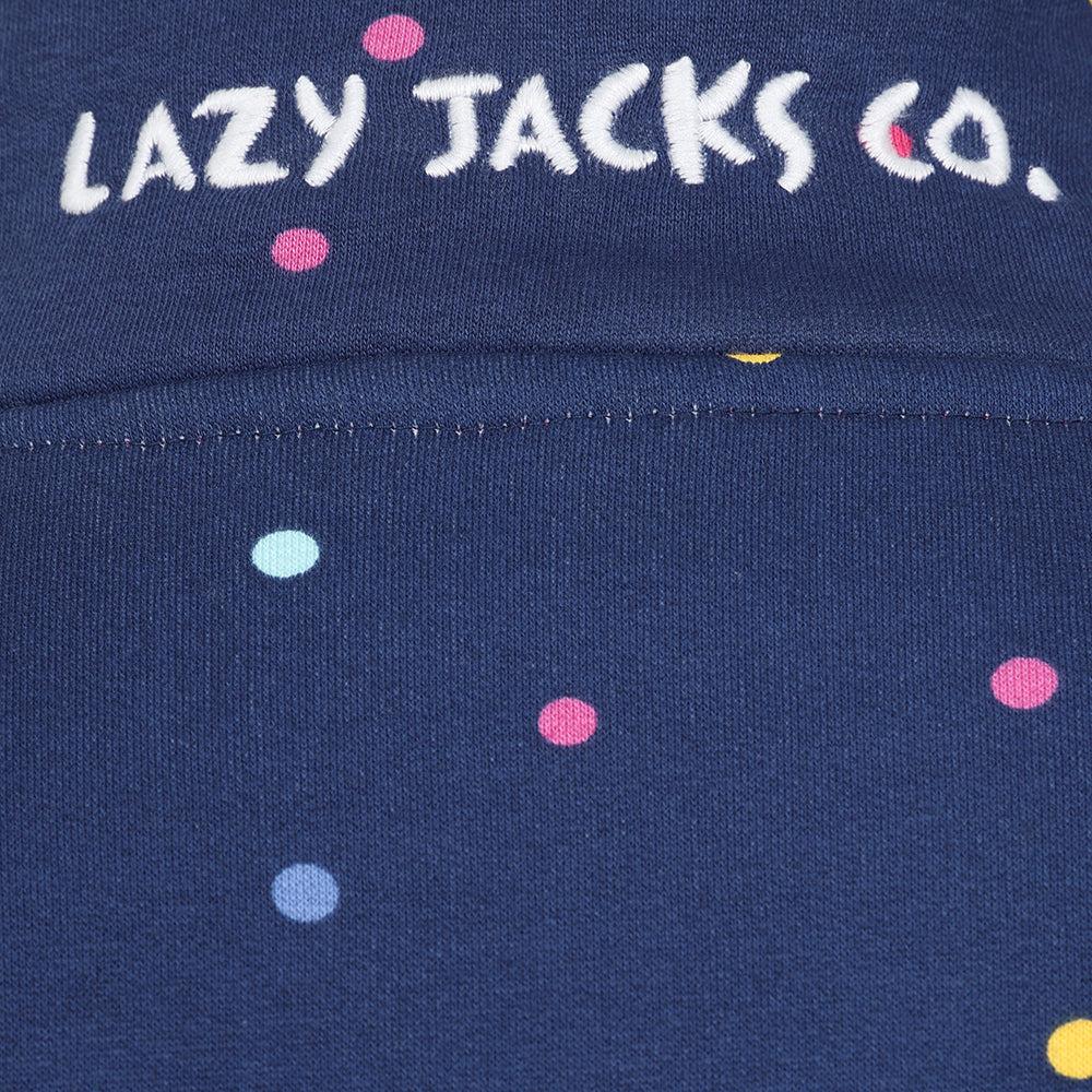 Twilight - Pack Shot - Lazy Jacks Womens-Ladies Polka Dot Button Neck Sweatshirt