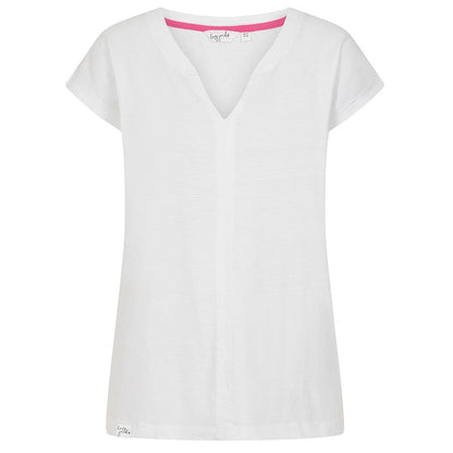White - Front - Lazy Jacks Womens-Ladies V Neck T-Shirt