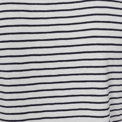 White - Lifestyle - Lazy Jacks Womens-Ladies Striped Rolled Sleeves T-Shirt