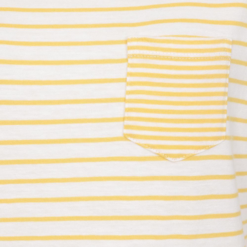 Lemon - Back - Lazy Jacks Womens-Ladies Striped Rolled Sleeves T-Shirt