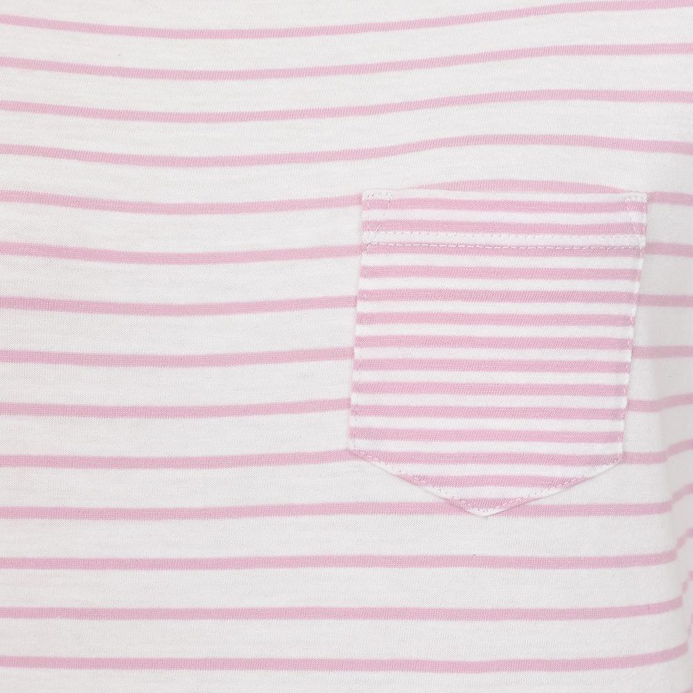 Pink - Back - Lazy Jacks Womens-Ladies Striped Rolled Sleeves T-Shirt