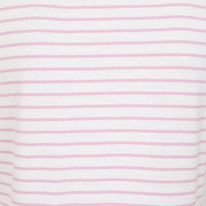 Pink - Lifestyle - Lazy Jacks Womens-Ladies Striped Rolled Sleeves T-Shirt