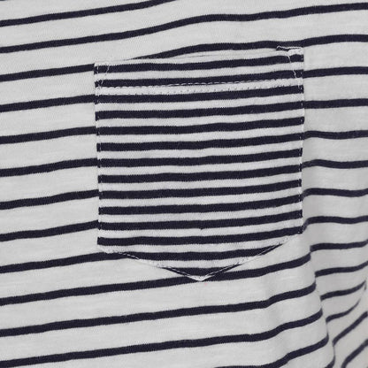 White - Back - Lazy Jacks Womens-Ladies Striped Rolled Sleeves T-Shirt