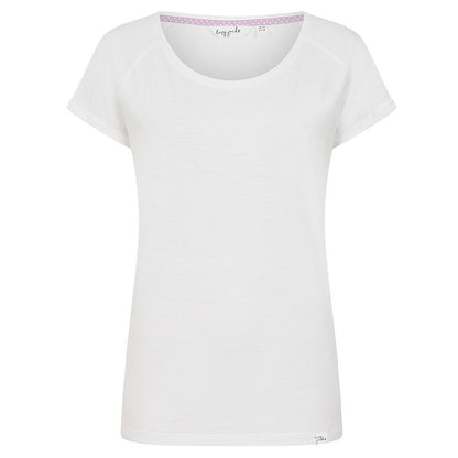 White - Front - Lazy Jacks Womens-Ladies Rolled Sleeves T-Shirt