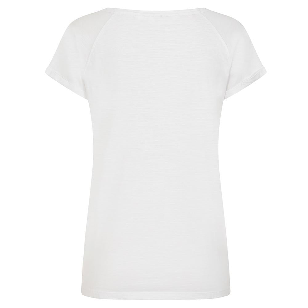 White - Side - Lazy Jacks Womens-Ladies Rolled Sleeves T-Shirt