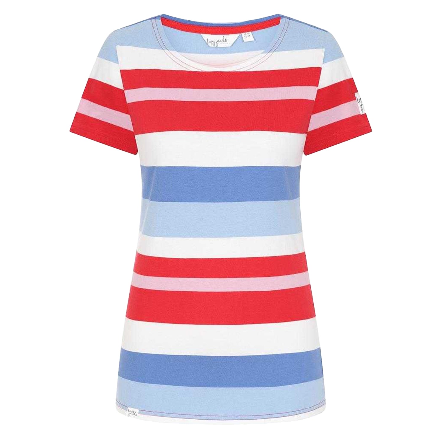 Red - Front - Lazy Jacks Womens-Ladies Soft Breton Top