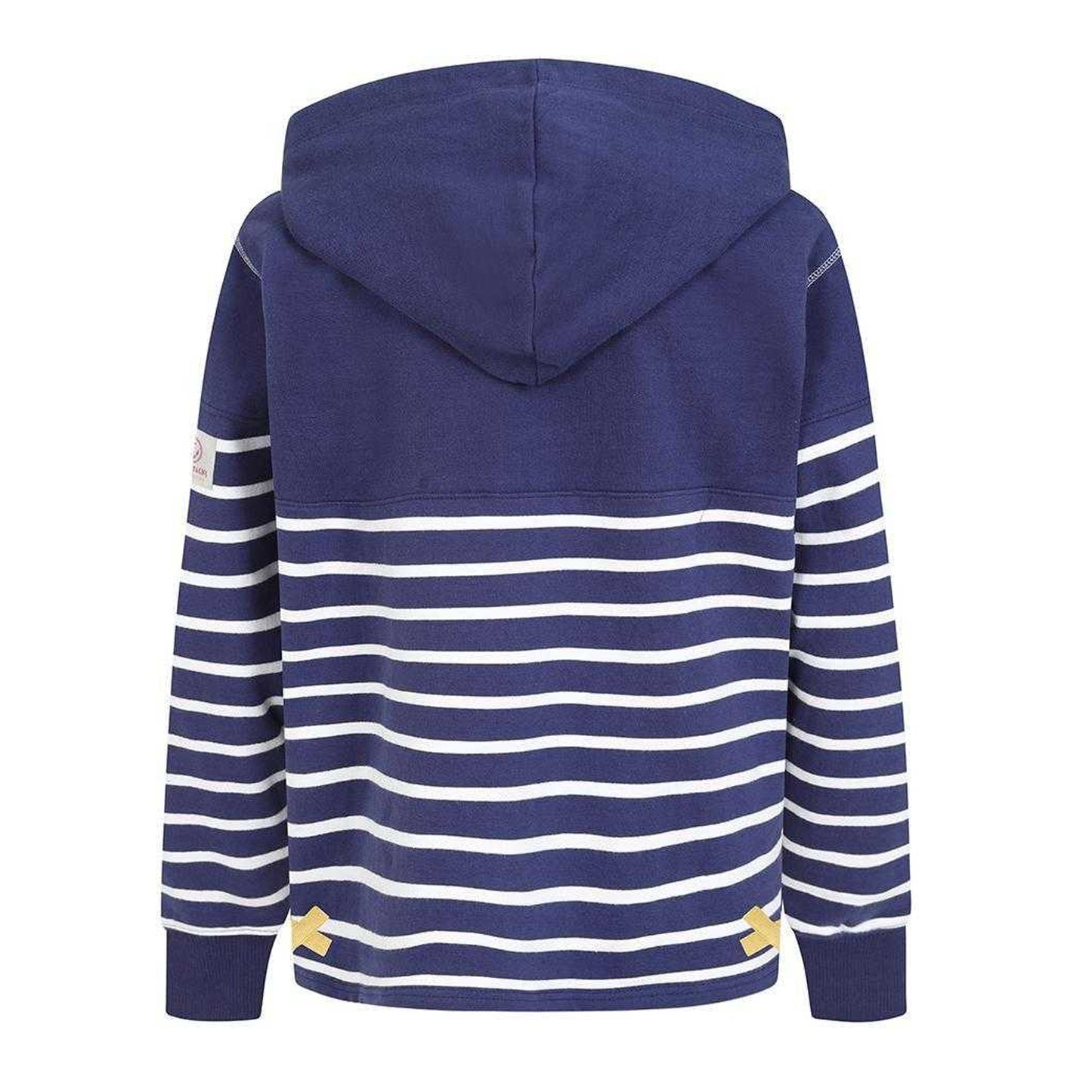 Prism Dusty Blue - Back - Lazy Jacks Girls Contrast Striped Hoodie