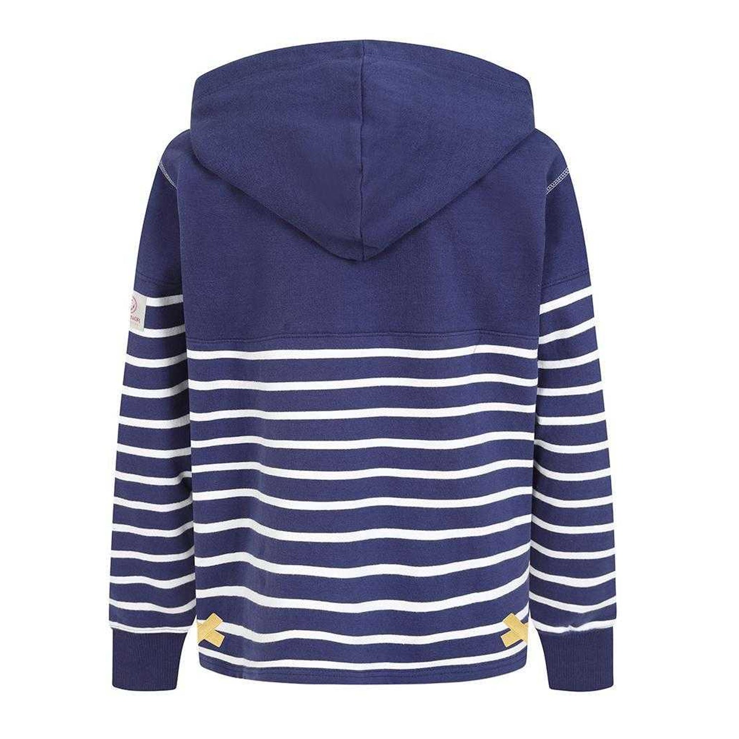 Prism Dusty Blue - Back - Lazy Jacks Girls Contrast Striped Hoodie