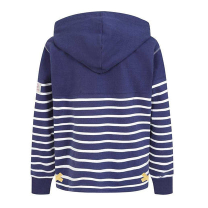 Prism Dusty Blue - Back - Lazy Jacks Girls Contrast Striped Hoodie