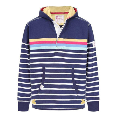 Prism Dusty Blue - Front - Lazy Jacks Girls Contrast Striped Hoodie
