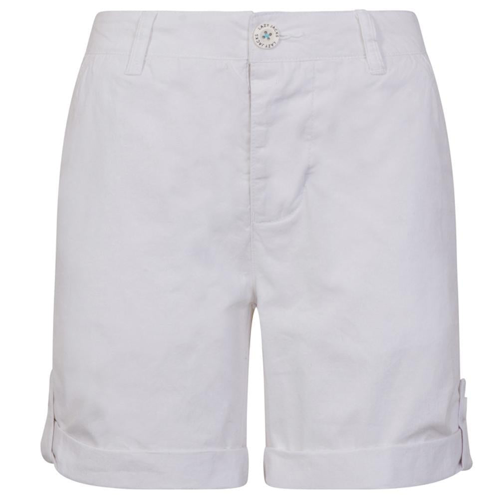 White - Front - Lazy Jacks Womens-Ladies Casual Shorts