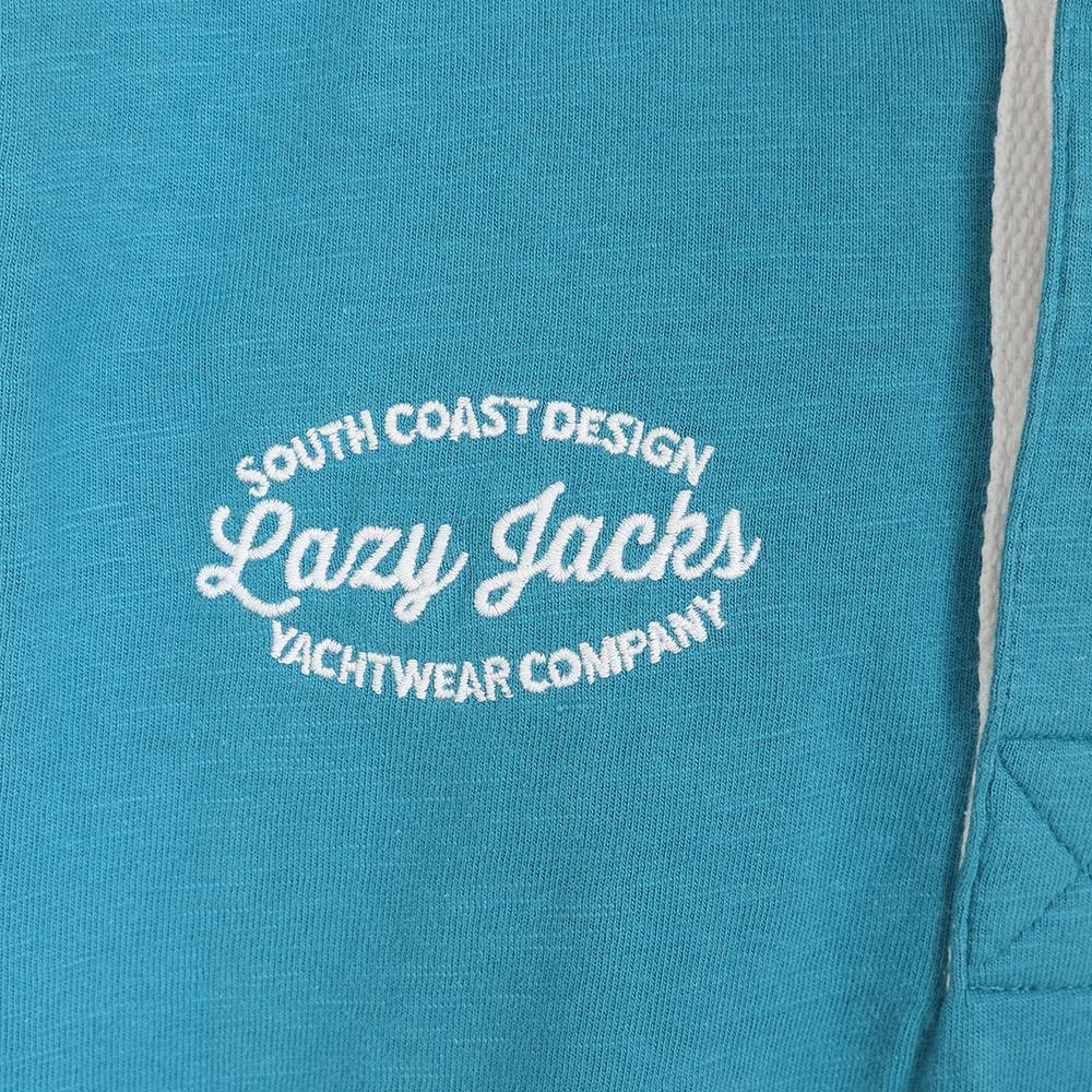 Teal - Lifestyle - Lazy Jacks Boys Contrast Collar Rugby Shirt