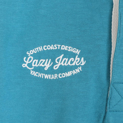 Teal - Lifestyle - Lazy Jacks Boys Contrast Collar Rugby Shirt