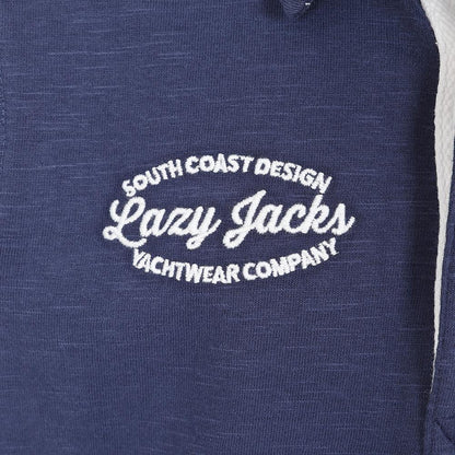 Marine - Side - Lazy Jacks Boys Contrast Collar Rugby Shirt