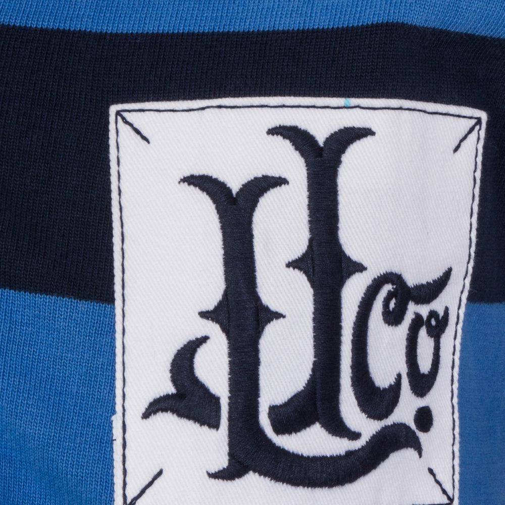 Deep Sea-Black - Back - Lazy Jacks Boys Contrast Striped Rugby Shirt