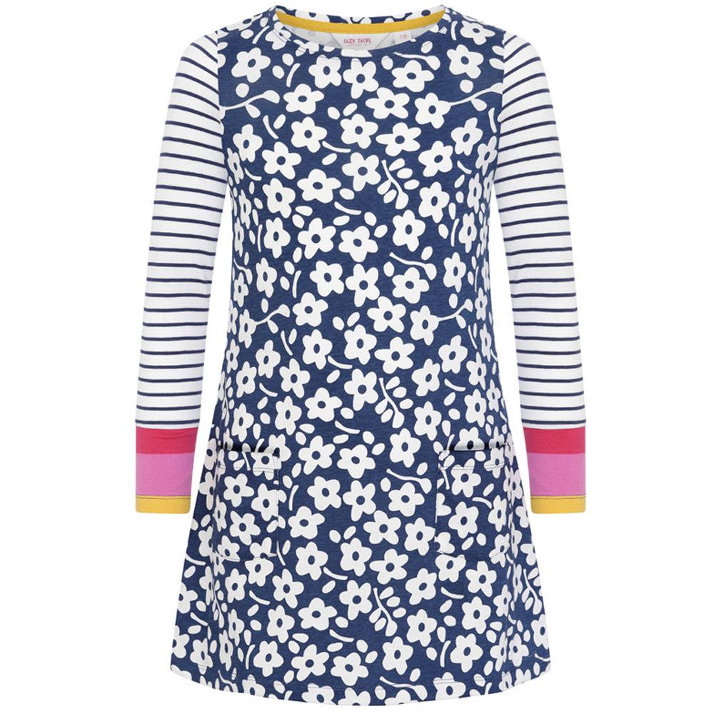 Harbour - Front - Lazy Jacks Girls Relaxed Fit Long-Sleeved T-Shirt Dress