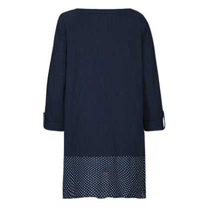 Marine - Back - Lazy Jacks Womens-Ladies Rolled Sleeves Tunic