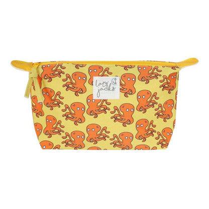 Yellow - Side - Lazy Jacks Octopus Cosmetic Bag