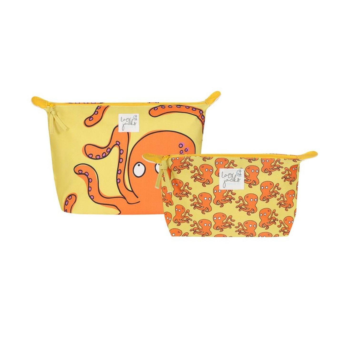 Yellow - Front - Lazy Jacks Octopus Cosmetic Bag