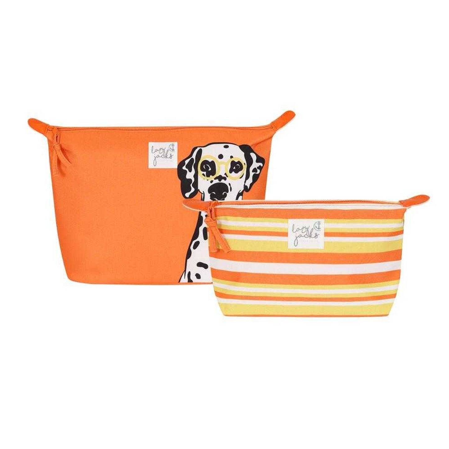 Orange - Front - Lazy Jacks Dalmatian Cosmetic Bag