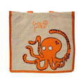 Orange - Front - Lazy Jacks Octopus Jute Tote Bag