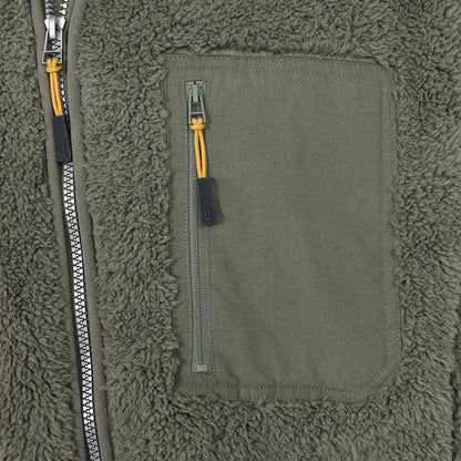 Khaki Green - Side - Lazy Jacks Mens Soft Fleece Jacket