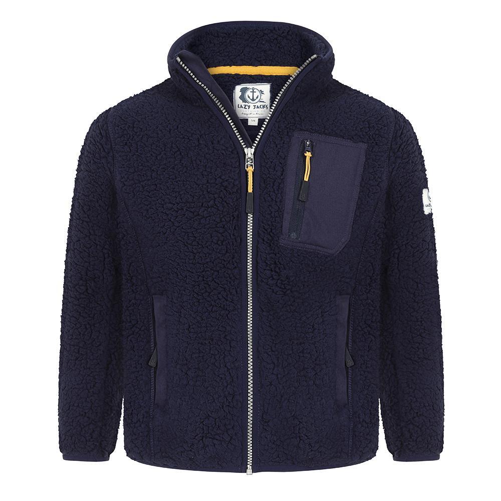 Marine - Front - Lazy Jacks Boys Soft Fleece Jacket