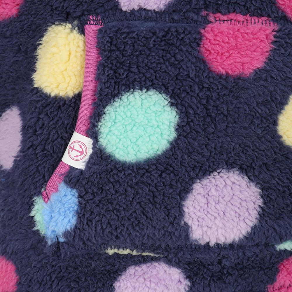 Multicoloured - Back - Lazy Jacks Girls Soft Quarter Zip Snug Fit Fleece Jacket