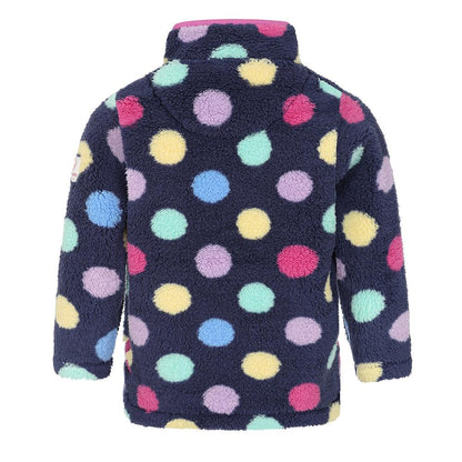 Multicoloured - Side - Lazy Jacks Girls Soft Quarter Zip Snug Fit Fleece Jacket