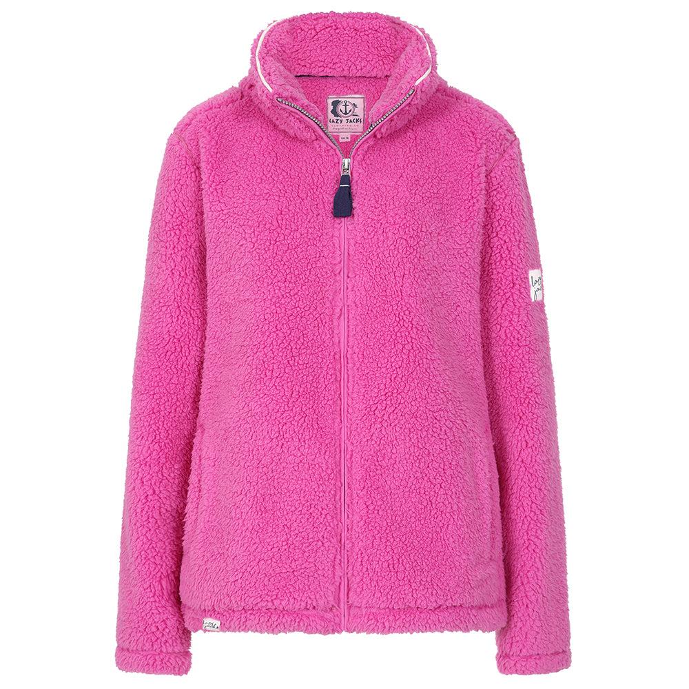 Raspberry - Back - Lazy Jacks Womens-Ladies Full Zip Snug Fit Fleece Jacket